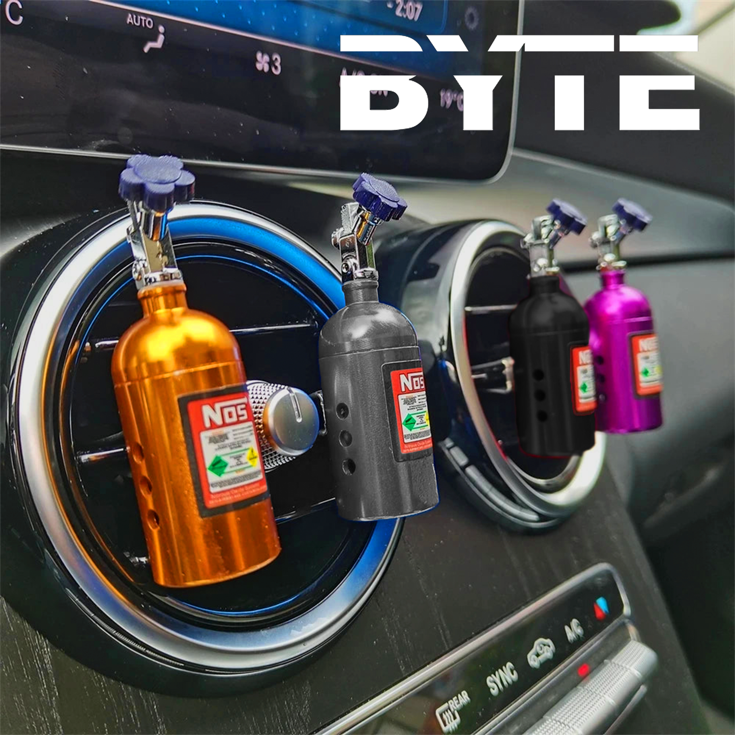 Mini NOS Multi-Color Billet Aluminum Car Air Freshener