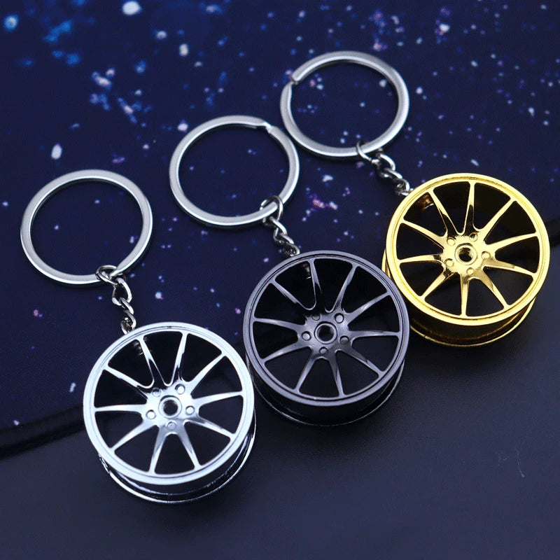 Metal Car Accessories Keychain KeyRing (Turbo, Gearbox, Brake Disc, and More)