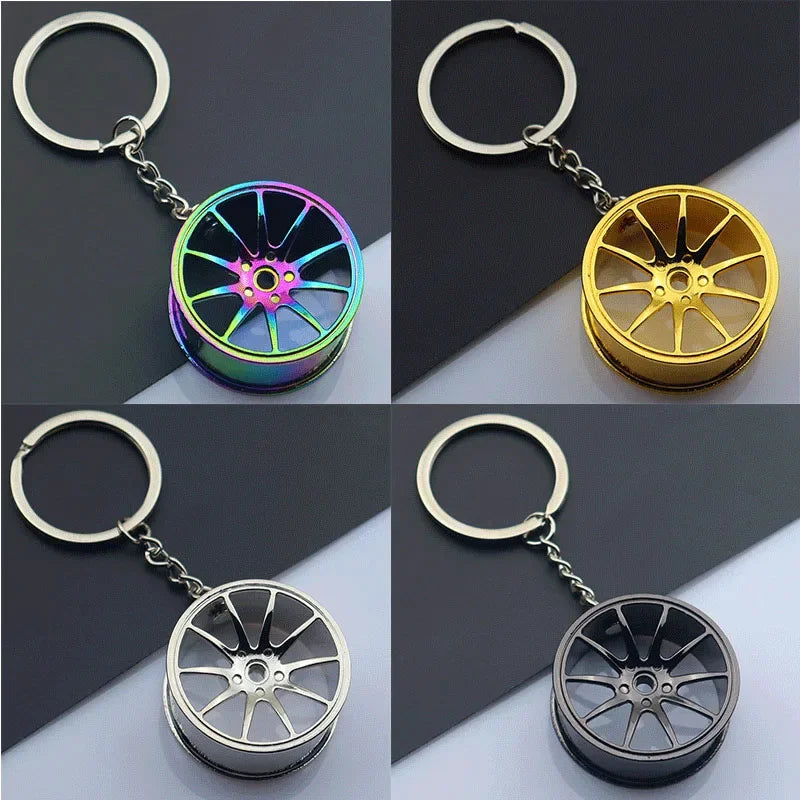 Metal Car Accessories Keychain KeyRing (Turbo, Gearbox, Brake Disc, and More)