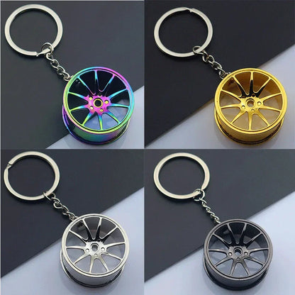 Metal Car Accessories Keychain KeyRing (Turbo, Gearbox, Brake Disc, and More)